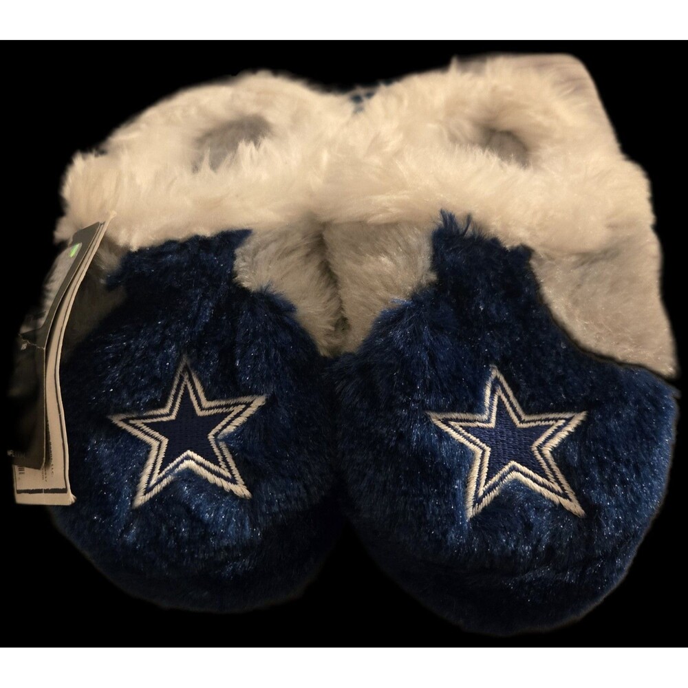 Dallas Cowboys Navy Baby House Slippers, size medium